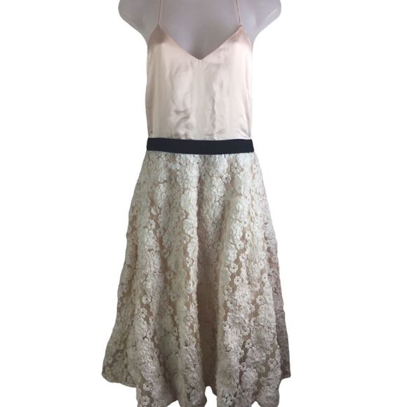English Factory Floral Lace Blush Pink Spaghetti Strap Dress - Picture 1 of 12